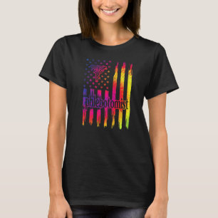 Proud Phlebotomist Us Flag Phlebotomy T-Shirt