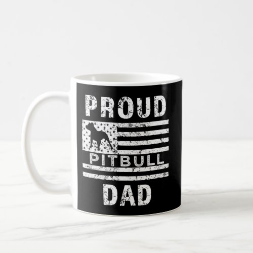 Proud Pitbull Dad Us Flag Mens Coffee Mug