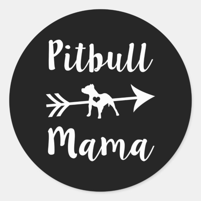 Proud Pitbull Mama 'S Pit Bull Mom Classic Round Sticker (Front)