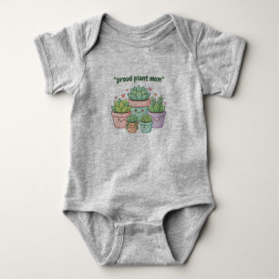 Proud Plant Mom Funny Chibi Succulents Kids Room M Baby Bodysuit