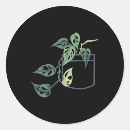 Proud Plant Parent Grow Monstera Adansonii In Fake Classic Round Sticker