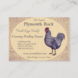 Proud Plymouth Rock Rooster Poultry Farm Business Card