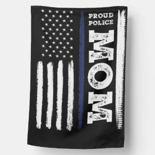 Proud Police Mom House Flag
