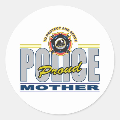 Proud Police Mother Classic Round Sticker