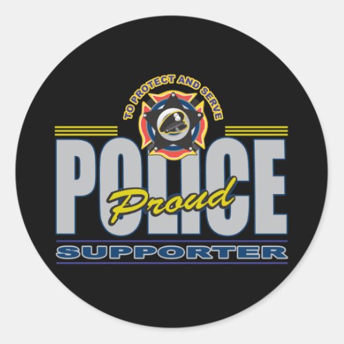 Proud Police Supporter Classic Round Sticker