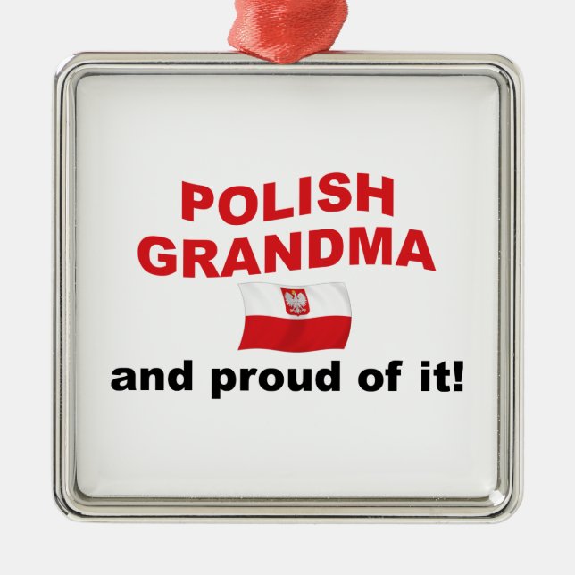 Proud Polish Grandma Metal Ornament (Front)