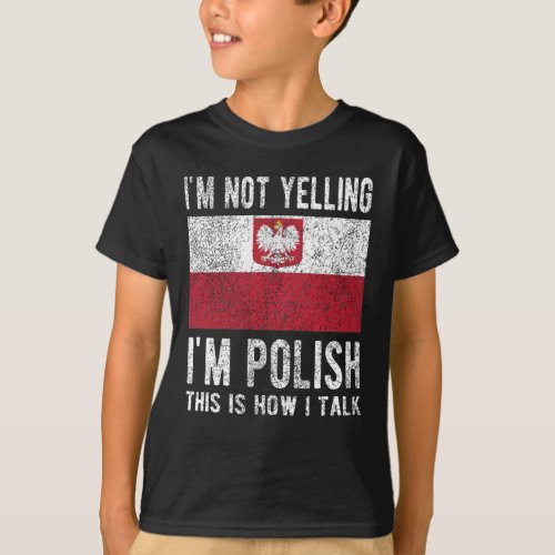 Proud Polish Heritage Poland Roots Polish Flag T_Shirt