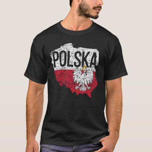 Proud Polish Roots Poland Flag Polish Heritage T_Shirt