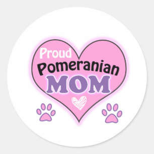 Proud Pomeranian Mom Classic Round Sticker