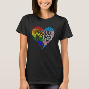 Proud Pop Pop Lgbt With Rainbow And Transgender Fl T-Shirt