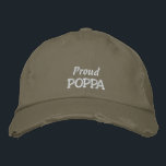 Proud POPPA-Father's Day OR Birthday Embroidered Baseball Cap<br><div class="desc">If you think your father is just the best... then this will be a great gift for him for Father's Day, or his birthday... OR even Grandparent's Day from the kids. Features the text "Proud POPPA" in white embroidery on a cute ball cap, but of course you can customize the...</div>