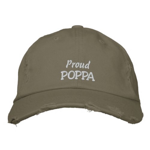 Proud POPPA_Fathers Day OR Birthday Embroidered Baseball Cap