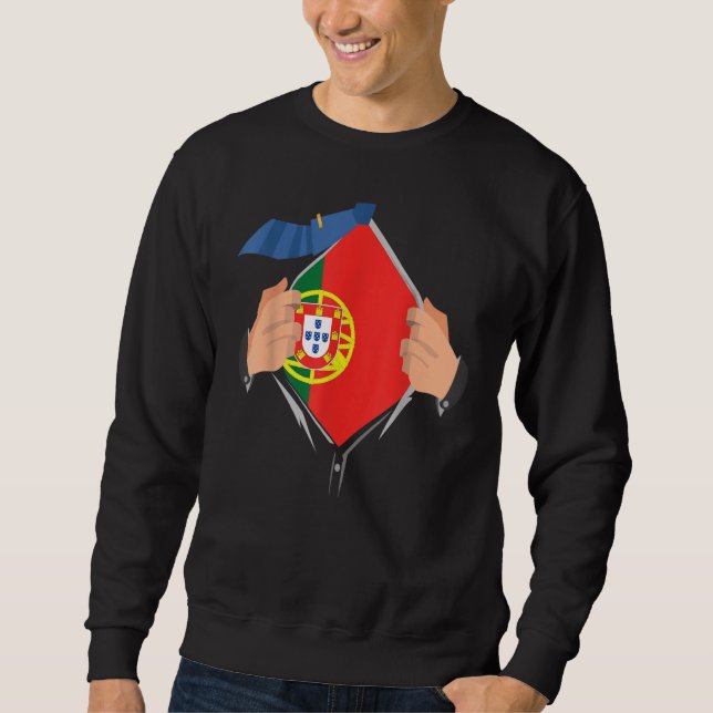 Proud Portuguese Portugal Flag Sweatshirt (Front)