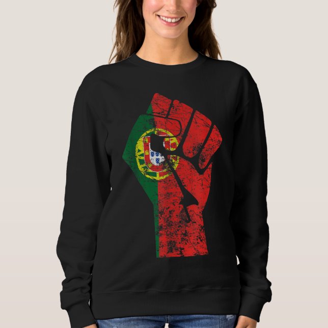 Proud Portuguese Retro Portugal Flag 2 Sweatshirt (Front)