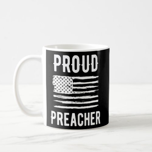 Proud Preacher Profession American Flag Premium  Coffee Mug