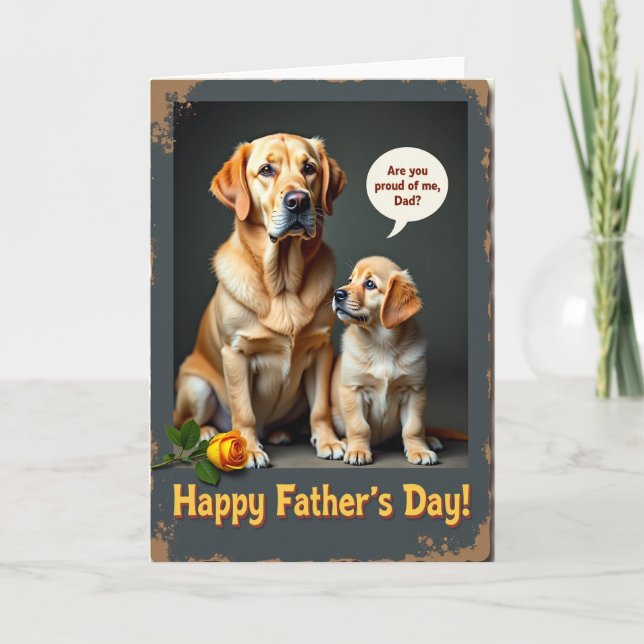 Proud Puppy Fathers Day Card (Front)