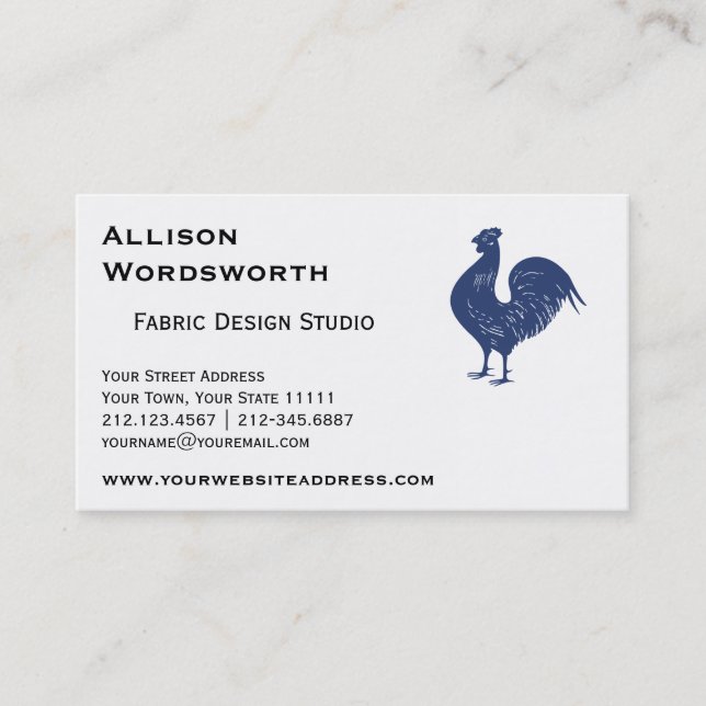 Proud Purple Rooster Business Card (Front)