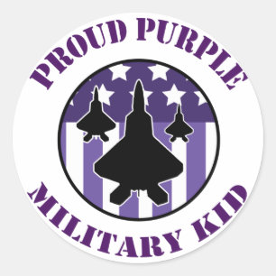 Proud Purple Up For Military Airforce Version Classic Round Sticker