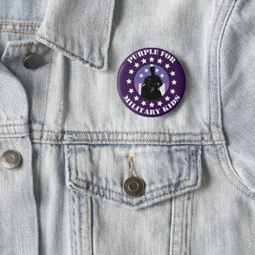 Proud Purple Up For Military Kids Patriotic Button