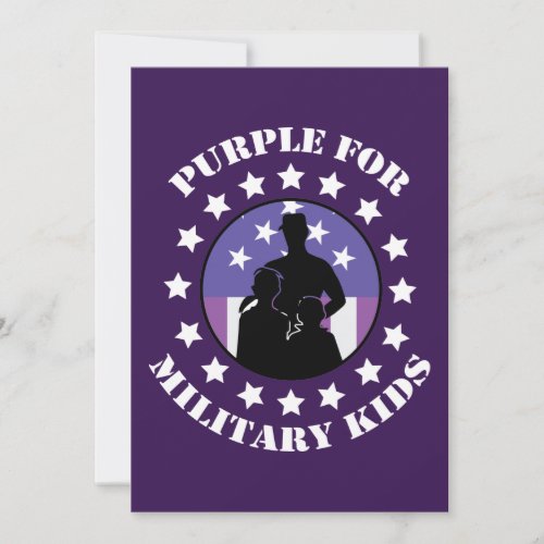 Proud Purple Up For Military Thank You Card