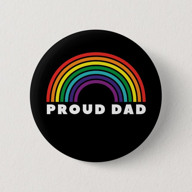 Proud Rainbow Dad Button (Front)