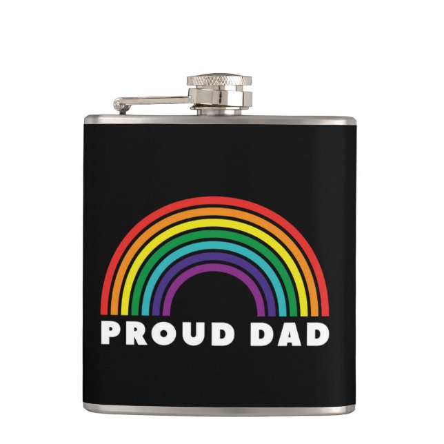Proud Rainbow Dad Flask (Front)