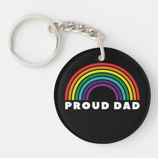 Proud Rainbow Dad Keychain (Front)