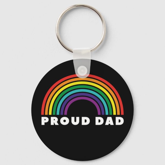 Proud Rainbow Dad Keychain (Front)