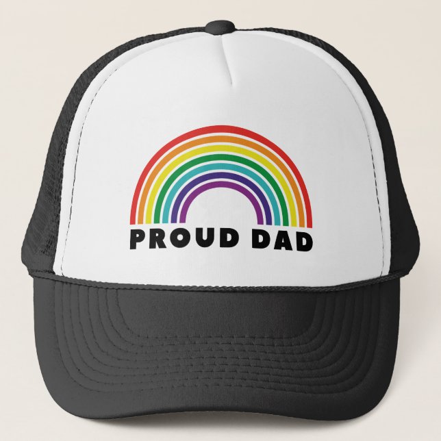 Proud Rainbow Dad Trucker Hat (Front)