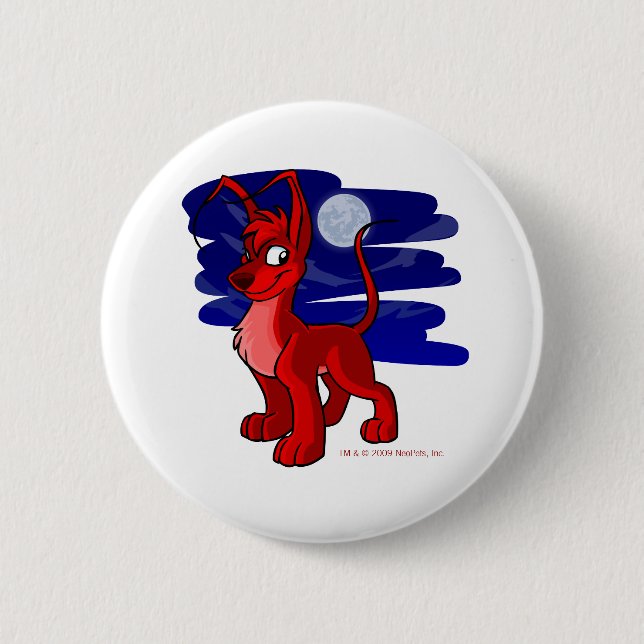 Proud red Gelert by moonlight Button (Front)