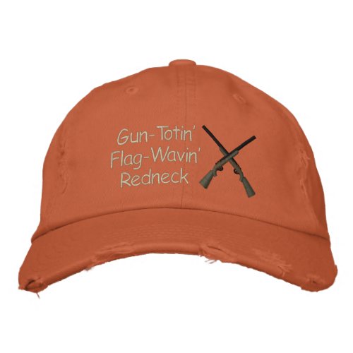 Proud Redneck Gun and Flag Embroidered Baseball Hat