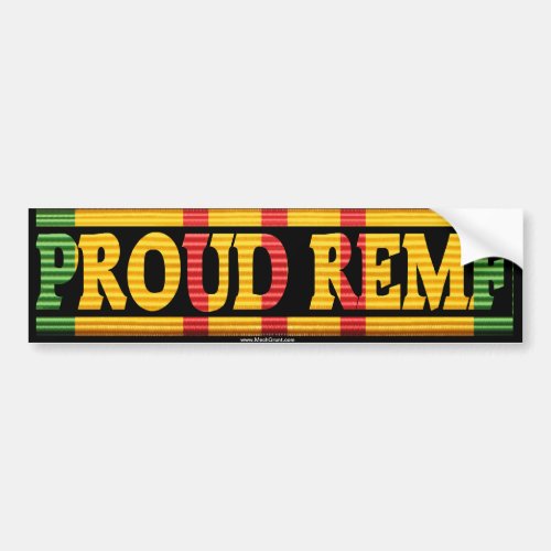 Proud REMF Vietnam Veteran VSM Ribbon Bumper Sticker