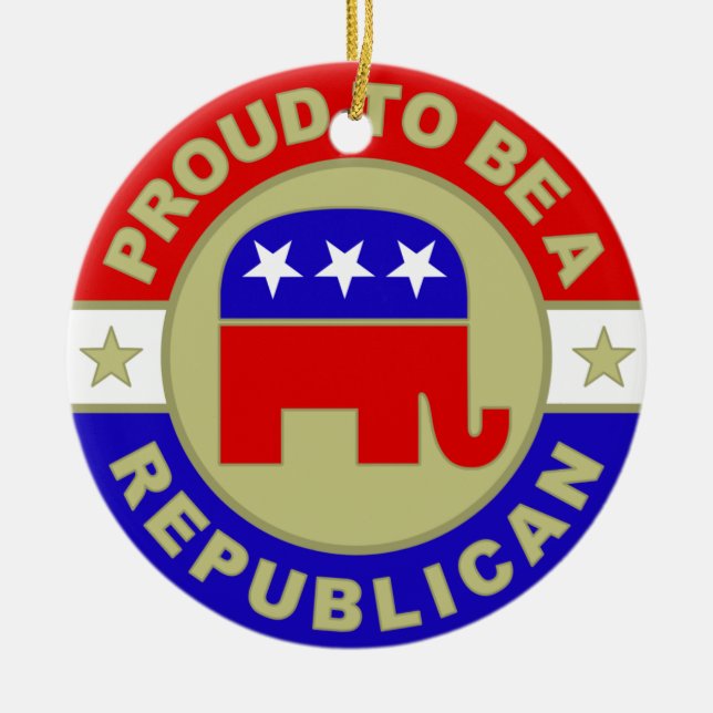 Proud Republican Ceramic Ornament (Front)