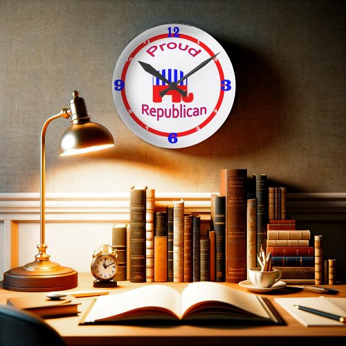 Proud Republican Round Clock