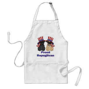 Proud Repuglican Fawn and Black Pug Tees, Gifts Adult Apron