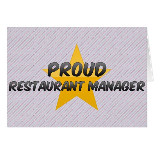 Proud Restaurant Manager Cards (Front Horizontal)