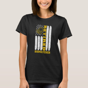 Proud Retired 911 Dispatcher Retirement Us Flag T-Shirt