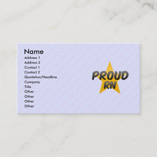 Customizable Proud Rn Business Cards