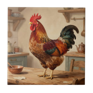 Proud Rooster Farmhouse Kitchen Ceramic Tile