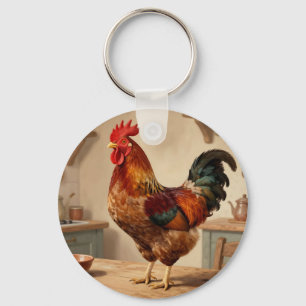 Proud Rooster Farmhouse Kitchen Keychain