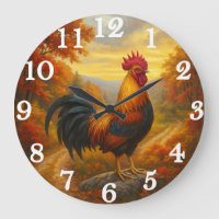 Proud rooster in autumn splendor