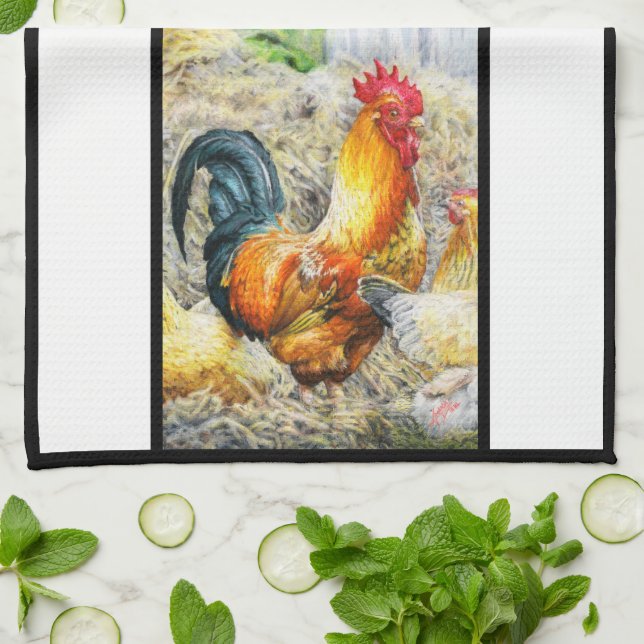 Proud Rooster Kitchen Towel (Folded)