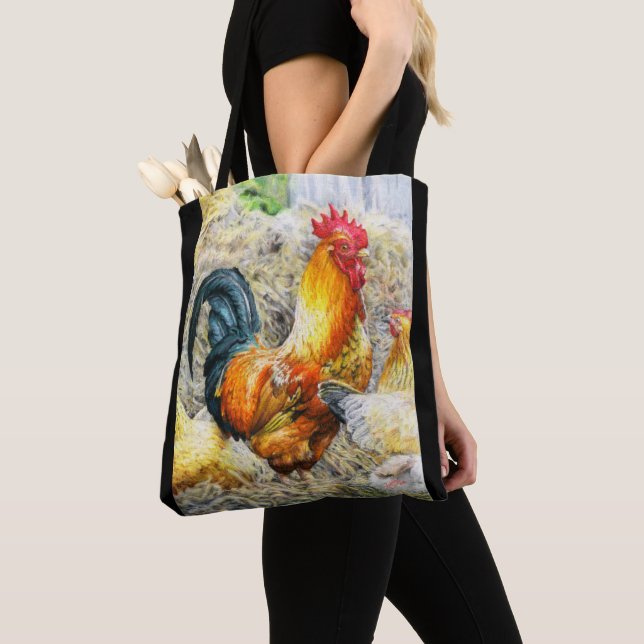 Proud Rooster Tote Bag (Close Up)
