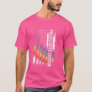 Proud Rotc Cousin United States Rainbow w US Flag T-Shirt
