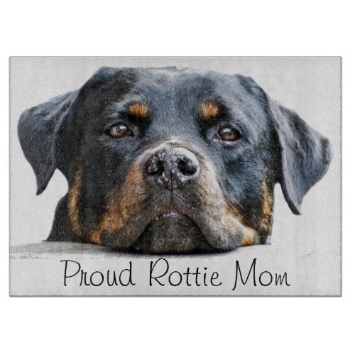 Proud Rottie Mom  Rottweiler Dog Face Cutting Board