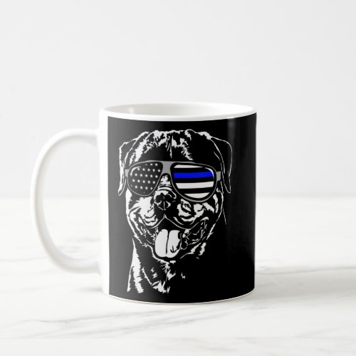 Proud Rottweiler K9 unit sunglasses Flag police do Coffee Mug