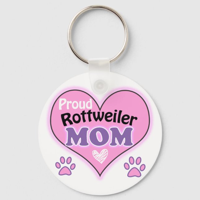 Proud Rottweiler Mom Keychain (Front)