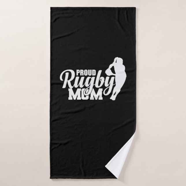 Proud Rugby Mom Football Sport Spieler Bath Towel (Bath Towel)
