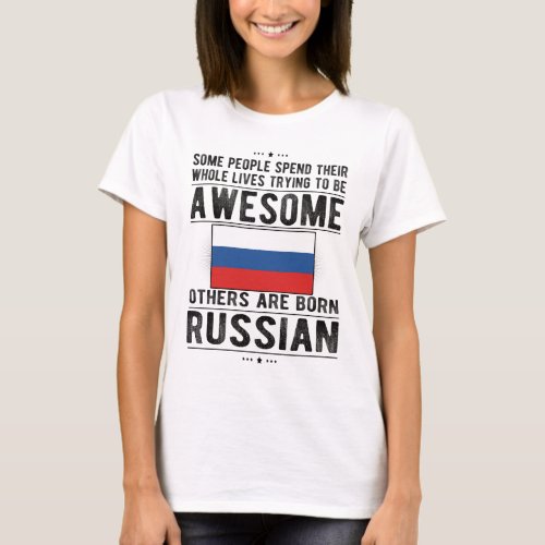 Proud Russian Flag Russia Heritage Russian Roots T_Shirt