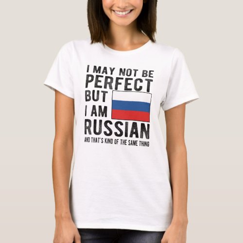 Proud Russian Flag Russia Heritage Russian Roots T_Shirt